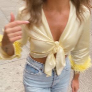 Rezek Yellow Feather Top